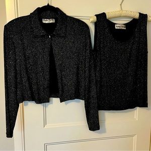 Black Sparkly Tank Top and Jacket